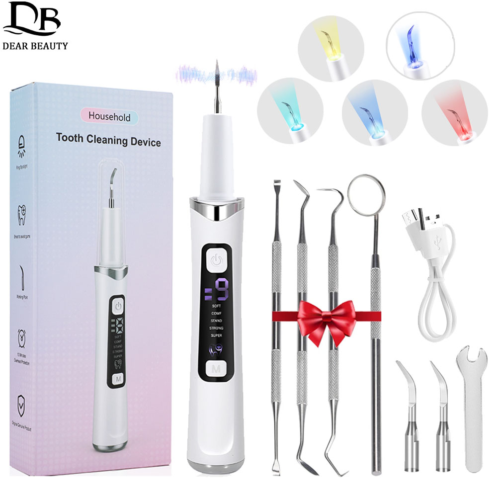 Teeth Whitening Mouthwash - 5 LED Light Ultrasonic ทําความสะอาดฟัน 9