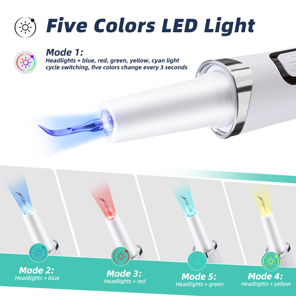 5 LED Light Ultrasonic ทําความ - Teeth Whitening Mouthwash บทวิจารณ์และราคา